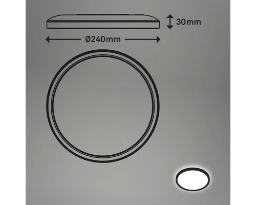 Zeichnung einer runden Deckenleuchte mit den Massen 240 mm Durchmesser und 30 mm Höhe.