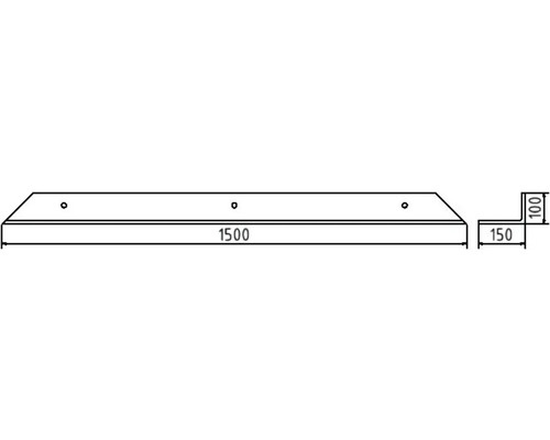 Dessin technique d''une couvertine de mur avec indications de mesure