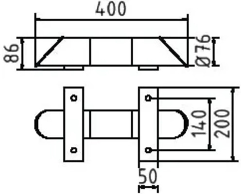 Dessin technique d''une borne avec indication des dimensions