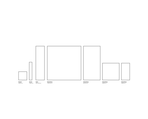 Différentes tailles de carreaux pour mosaïque, plinthe et carreaux muraux