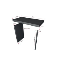 Dimensions d''un lavabo avec plateau, panneau latéral et support réglable