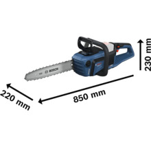Tronçonneuse à batterie Bosch avec indication des dimensions
