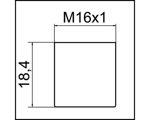 Dessin technique avec les dimensions M16x1 et 18,4
