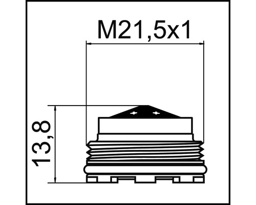 Dessin technique avec cotes M21,5x1 et 13,8