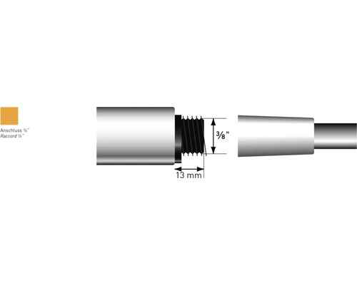 Anschlussstück mit 3/8 Zoll Gewinde und 13 Millimeter Länge
