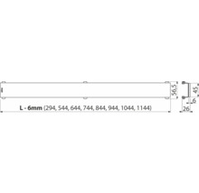 Schéma technique d''un profilé alca avec indications de dimensions