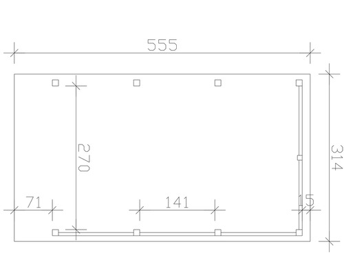 Dessin technique d''un objet rectangulaire avec des dimensions en millimètres