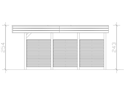 Dessin d''une construction de remise à outils avec dimensions