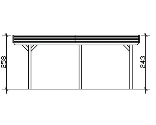 Dessin d''une structure en bois avec des dimensions