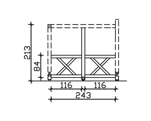 Dessin technique d''une étagère avec dimensions