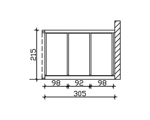 Dessin technique d''une cabine de douche avec indications de dimensions