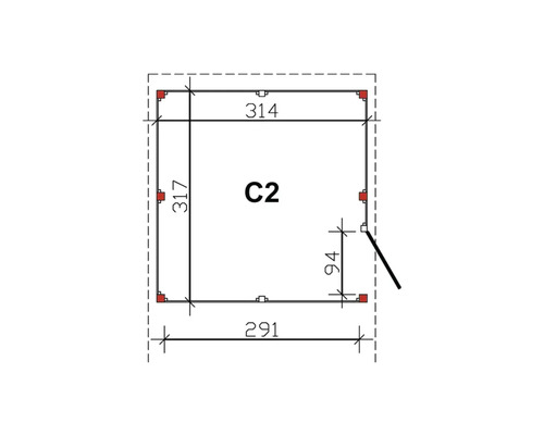 Grundriss C2 mit Massangaben