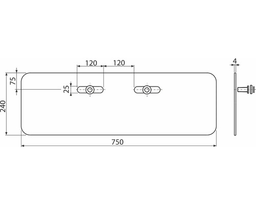 Dessin technique d''un plan de toilette avec cotes