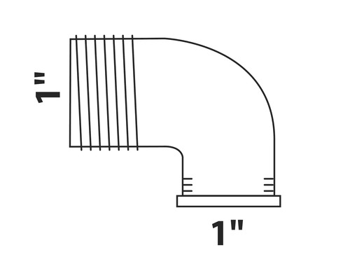 Schéma de coude de tuyau d''un pouce