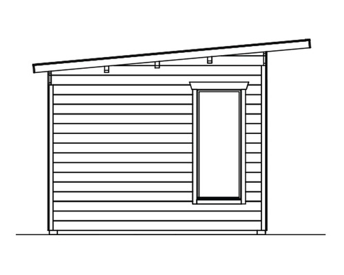 Illustration d''un abri de jardin avec toit monopente et fenêtre