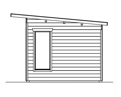 Illustration d''un abri de jardin avec fenêtre et toit monopente