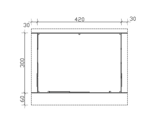Dessin technique d''une armoire de dimensions 420 x 300 x 60 mm