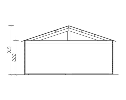 Dessin technique d''un abri de jardin avec indications de dimensions