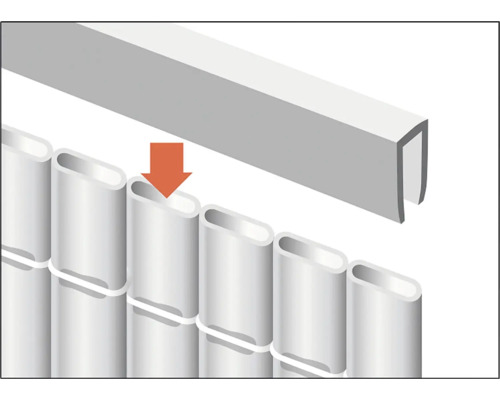 Illustration du montage d''une clôture à lamelles avec un système à rainure et languette
