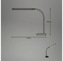 Technische Zeichnung einer Schreibtischleuchte mit den Maßen 470 mm und 370 mm.