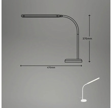 Technische Zeichnung einer Schreibtischleuchte mit den Maßangaben 470 mm und 370 mm.