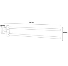 Abmessungen des schwenkbaren Handtuchhalters