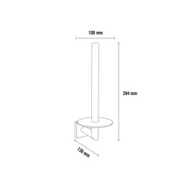 Dessin technique d''un porte-papier toilette avec dimensions.