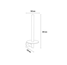 Technische Zeichnung eines Toilettenpapierhalters mit den Massen 100 mm, 284 mm und 136 mm.