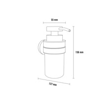 Schéma technique d''un distributeur de savon avec dimensions