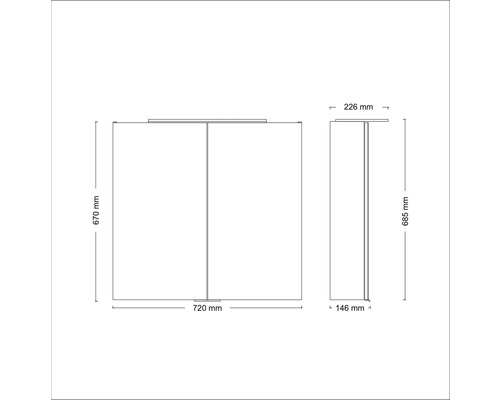Dessin technique d''une armoire avec indications de dimensions