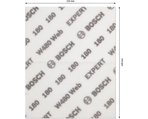 Bosch Schleifblatt Expert W480 Web Korn 180, Grösse 115 mm mal 140 mm
