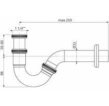 Skizze eines Siphons mit Massangaben