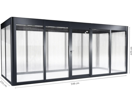 Geräumiger Pavillon mit Aluminiumrahmen und lichtdurchlässigen Wänden, 548 mal 233 mal 229 Zentimeter