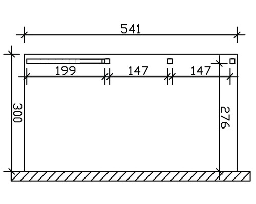 Technische Zeichnung mit Massangaben
