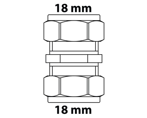 Schemazeichnung einer 18 Millimeter Rohrverschraubung