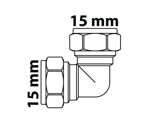 Rohrverbinder Winkel 15 mm