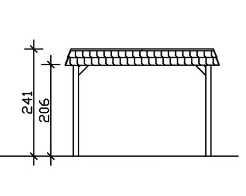 Dessin technique d''un carport avec dimensions