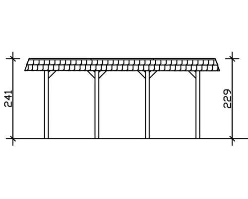 Dessin technique d''un carport avec dimensions