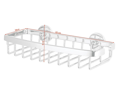 Étagère de douche rectangulaire en métal mesurant 22 sur 10 sur 5 centimètres