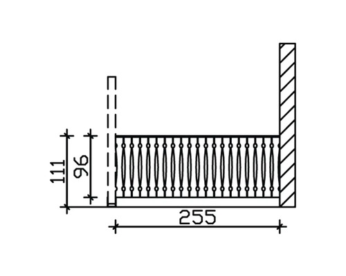 Dessin technique d''une balustrade avec cotes