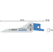 Lame de scie sauteuse Bosch S325GF Pro pour la coupe de métaux fins, longueur 85 millimètres