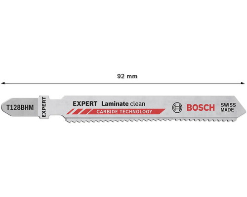 Lame de scie sauteuse Bosch Expert T128BHM pour stratifié, 92 millimètres