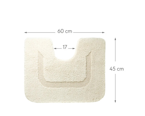 Dessous de WC beige avec découpe, 60 x 45 cm