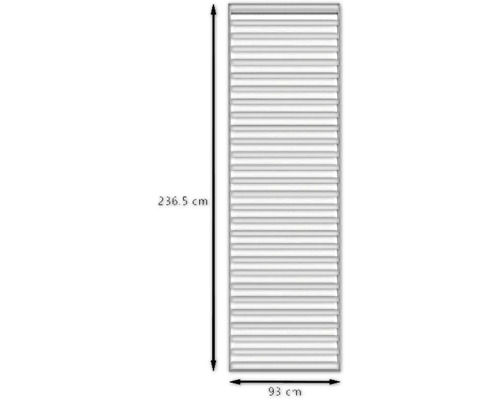 Image d''un élément de jalousie mesurant 236,5 cm de haut et 93 cm de large.