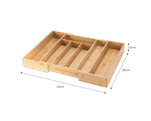 Boîte à couverts en bambou avec dimensions