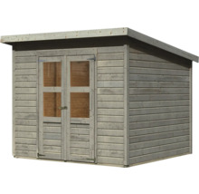 Abri de jardin en bois avec double porte et fenêtres