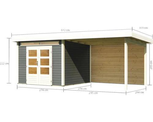 Image d''un abri de jardin avec des dimensions
