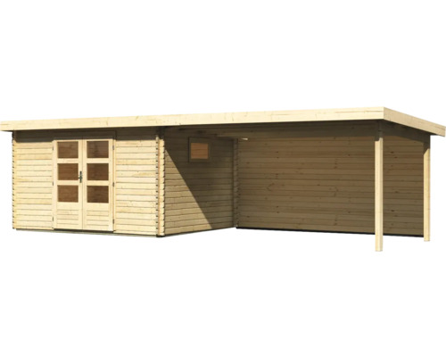 Holzgartenhaus mit Doppeltür und Vordach