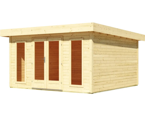 Gartenhaus aus Holz mit Doppeltür und Fenstern