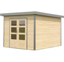 Gartenhaus aus Holz mit Doppeltür und Fenstern